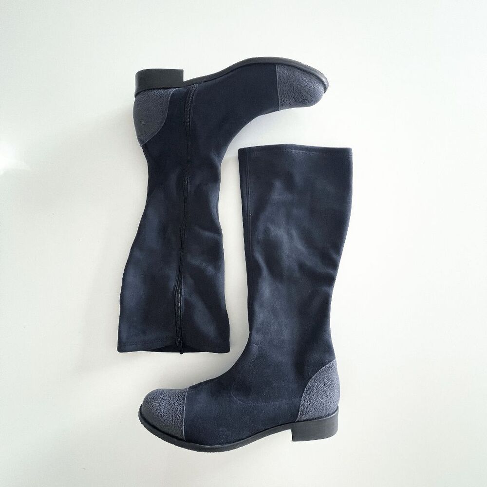 Un Tour En Ville Womens Faux Suede Knee High Riding Boots Black 39